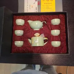 中国茶器セット 陶器製 淡い緑色