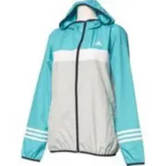 adidas フード付きウィンドブレーカー ターコイズ Mサイズ