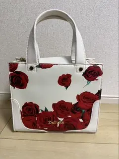 【新品未使用】DaTuRa バラ柄 トートバッグ　ホワイトのサムネイル