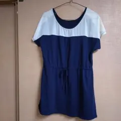 axes femme バイカラー 半袖カットソー ウエストドロスト仕様のサムネイル