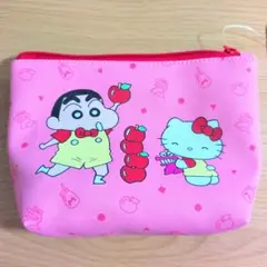 【新品】ハローキティ クレヨンしんちゃん コラボ ポーチ ピンク 小物入れ