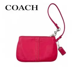 【美品】COACH リストレットポーチ ピンク ミニバッグ レザー調 希少