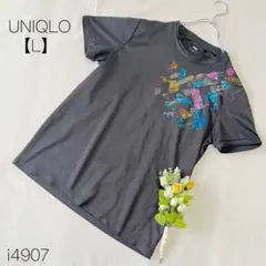 ユニクロ×セオリー　コラボ　半袖カットソー　ペイントブラック　UNIQLO【L】のサムネイル
