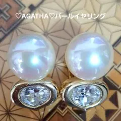 ♡AGATHA♡パールとクリスタルのイヤリング