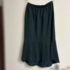 ショコラフィネローブ　ダークグリーン マーメイドフレアスカート