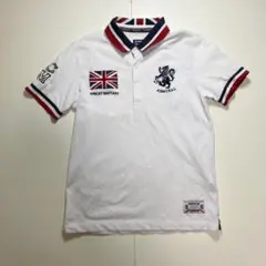 ADMIRAL　アドミラル　ポロシャツ　サイズ46　イギリス　英国国旗　白　刺繍のサムネイル
