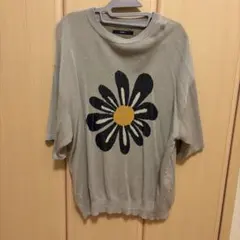 ciao panic半袖ニット フラワーモチーフ ベージュ M