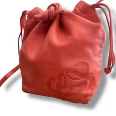 LOEWE ロエベ ヴィンテージ アナグラム レザー 巾着 ショルダーバッグ