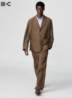 ブラウン テーラードジャケット & パンツ セットアップ　UNIQLO