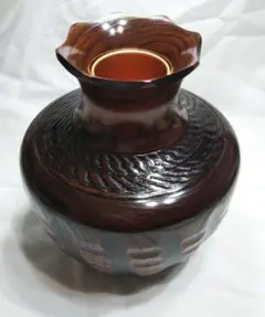 宮本常吉作 宮常彫り花瓶