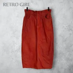 【RETRO GIRL レトロガール】　ナローデニムタイトスカート　洗える