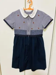 Shichiri 七里　シチリ半袖ワンピース ネイビー/グレー