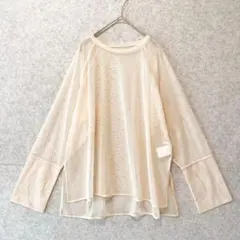 美品 アーバンリサーチ ITEMS ラメ入り メッシュ プルオーバー シアー F
