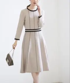 tocco closet 配色ライン入りニットワンピース