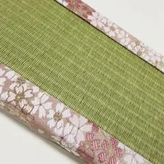 ミニ畳　金襴(桜満開)銀白色　フィギュア台座　ひなまつり　おひなさま