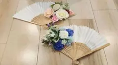 花飾り付き扇子2本セット前撮りプレ花嫁さん向け
