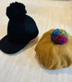 ポンポン帽子　２点セット