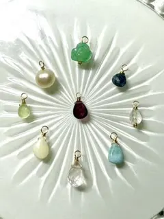 【天然石チャーム9点】No.103