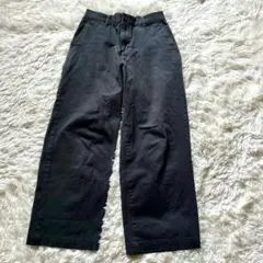 無印良品【美品】ストレッチワイドチノパンツ M 黒 メンズのサムネイル