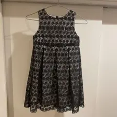 ノースリーブ黒白レースドレス