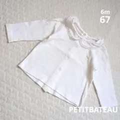 PETITBATEAU　レース襟長袖カットソー　6m67