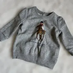 ラルフローレン ポロベア刺繍グレー スウェットトレーナー 12m