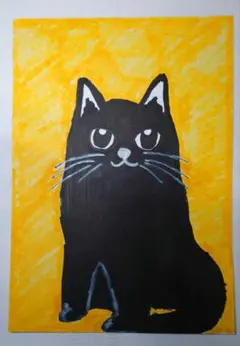 002｜黒猫 原画 A4 手描きイラスト