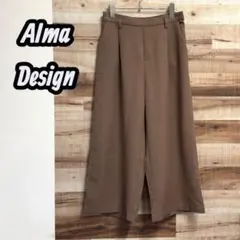 『AIma Design』 美脚シルエットワイドパンツ ブラウン M