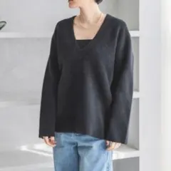 Apart by アパートバイ ニット ラクーンコンVプルオーバー フリー