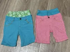 90サイズ　ストライプハーフパンツ2点セット