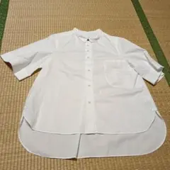 nop de nod ホワイト 五分袖シャツ