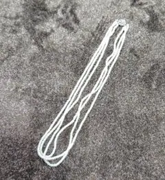 パール風多重（3重）ロングネックレス 花形留め具