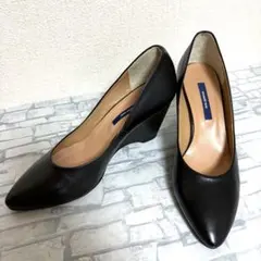 madras ウェッジソール パンプス 25cm レザーブラックのサムネイル