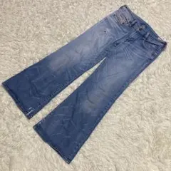90s ディーゼル　フレアデニム　ダメージ　ヴィンテージボタン　ストレッチ　28
