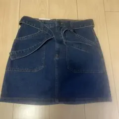 新品未使用タグ付けFOREVER 21ウエストリボン デニムミニスカート