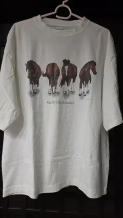 CPCM ヴィンテージライク 動物Tシャツ 馬 表裏両面プリント Mのサムネイル