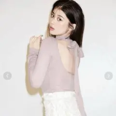 バックオープンシアーニットプルオーバー