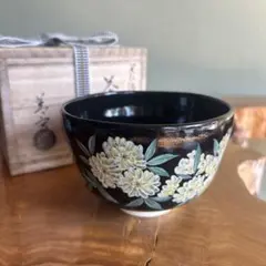 茶碗 黒仁清扇面(四季) 抹茶碗 陶器 京焼 清安 - メルカリ