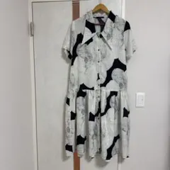 特別お値下げ❗新品·未使用❕シルク 絵画柄 半袖シャツワンピース 