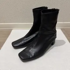 GRL ブラック ショートブーツ バックジップ