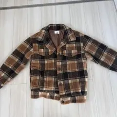 EGOIST ブラウン系チェック フリースジャケット