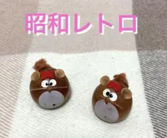 【昭和レトロ】たぬき　木製置物　2個　おきあがりこぼし　アンティーク