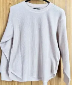 ユニクロ ワッフルTシャツ　ピンクベージュ