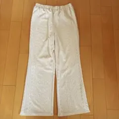 レディース　レースセミフレアパンツ　イージーパンツ　M〜L しまむら