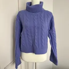 ❤️新品❤️ GU パフィータッチクロップドタートルネックセーター　L パープル
