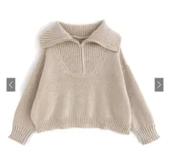 GRL ハーフジップミックスニットトップス [k9292d] オフベージュ