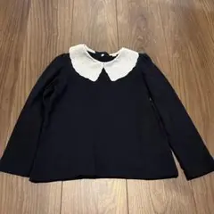 ネイビー 襟付き長袖シャツ　110cm