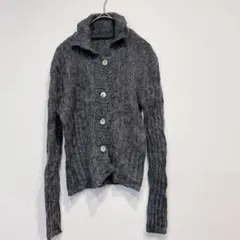 ニットカーディガン 【M】グレー 長袖 ボタン留め セーター　カーディガン