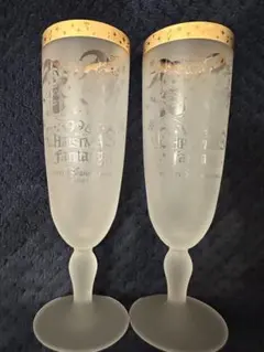 90年代ディズニーリゾート ペアシャンパングラス ミッキー＆ミニー クリスマス