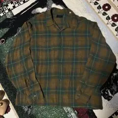 60sレーヨンシャツ オンブレチェック ヴィンテージ （ギャバジン 50s